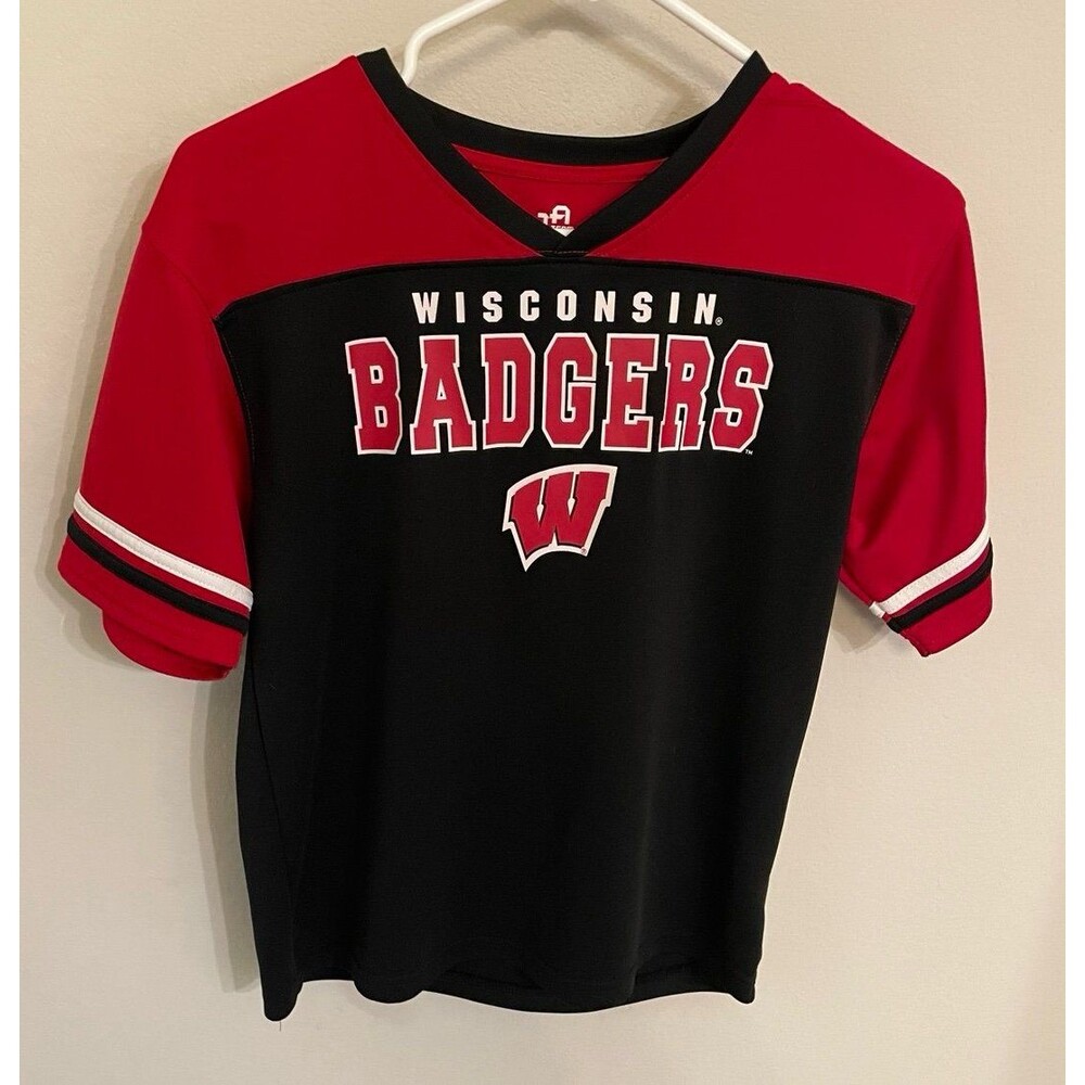 University of Wisconsin UW Badger Boy Girl Shirt, Size Youth Large, Size 12-14